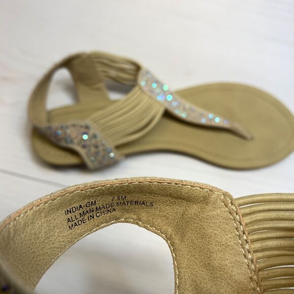 Coach and Four Brown Rhinestone Embellished Leather Slingback Sandals Size 7.5M - Picture 8 of 12